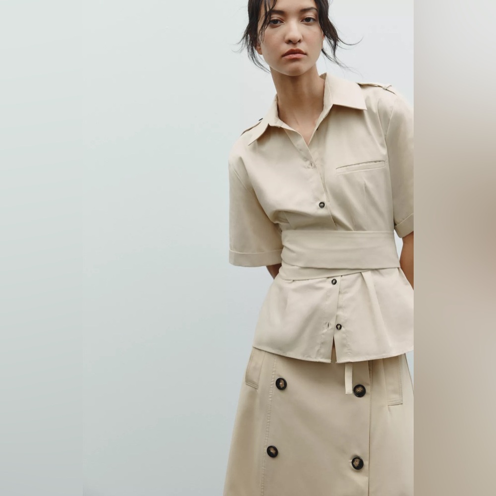 Zara belted tab shirt